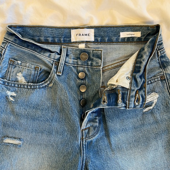 FRAME Le Original Ripped High Waist Crop Jeans - London - Picture 4 of 10